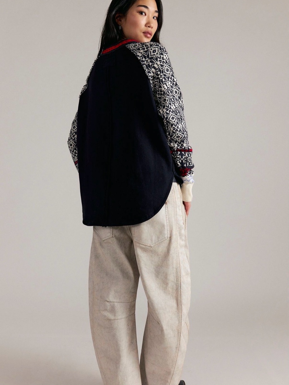 NWT We The Free Waffle knit Cuff Pullover XS / Oversized Long Sleeve Knit Top - Picture 2 of 7
